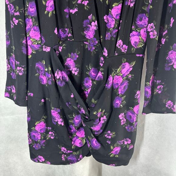 Magda Butrym Dark Floral Printed Silk Pesaro Mini Dress Size US 6 UK 10 FR 38 - Picture 7 of 14